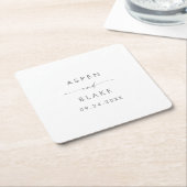Moderner Silver Script Wedding Square Paper Unters Rechteckiger Pappuntersetzer (angewinkelt)