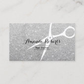 Moderner Silver Sparkle Hair Stylist Visitenkarte (Vorderseite)