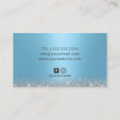 Moderner Silver Tropfens Blue Makeup Artist Friseu Visitenkarte (Rückseite)