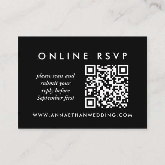 Moderner Silver Wedding Online QR Code UAWG Begleitkarte (Vorderseite)