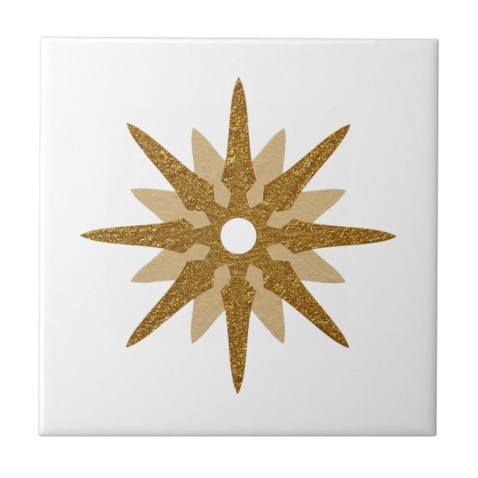 Moderner Single - Gold Star Design Keramik Fliese (Vorderseite)