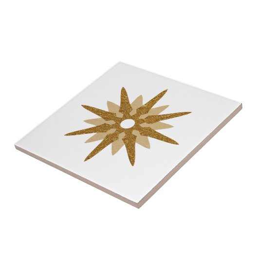 Moderner Single - Gold Star Design Keramik Fliese (Seite)