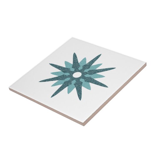 Moderner Single Turquoise Star Design Mitte des Ja Fliese (Seite)