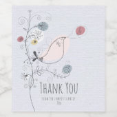 Moderner Singvogel Weinetikett (Einzelnes Label)