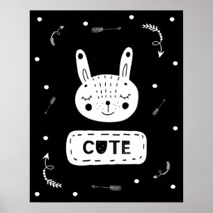 Moderner Skandal niedlich Bunny Kinderzimmer Poster
