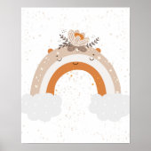 Moderner Skandal niedlicher Regenbogen mit Blume K Poster (Vorne)