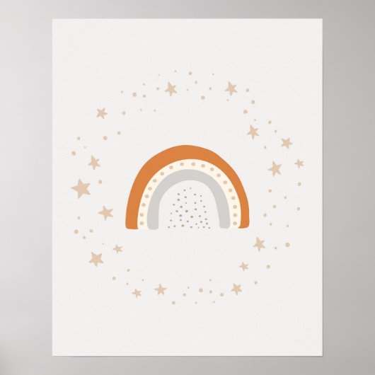 Moderner Skandal niedlicher Regenbogen mit Sternen Poster (Vorne)