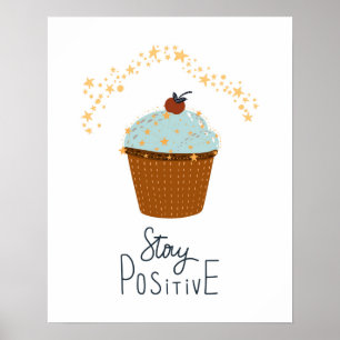 Moderner Skandi-Kuchen bleibe positives Kinderzimm Poster