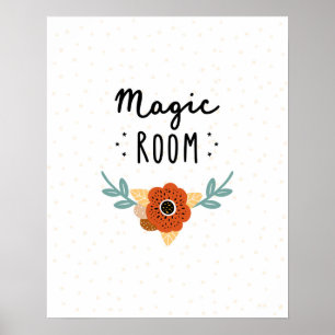 Moderner Skandinavienzimmer mit Blume Kinderzimmer Poster