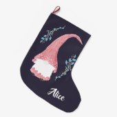 Moderner Skandinavier Gnome Weihnachtsfest Strumpf Großer Weihnachtsstrumpf (Vorderansicht (hängend))