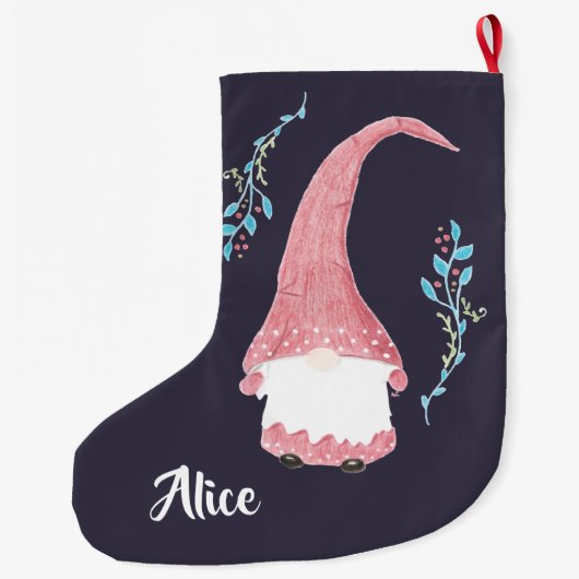 Moderner Skandinavier Gnome Weihnachtsfest Strumpf Großer Weihnachtsstrumpf (Rückseite)