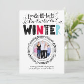 Moderner skandinavischer Doodle FOTO Kunst Spaß Einladung (Stehend Vorderseite)