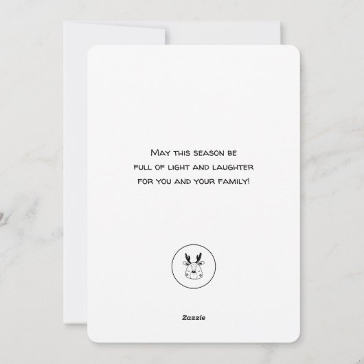 Moderner skandinavischer Rentier Feiertagskarte (Rückseite)