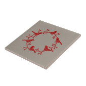 Moderner skandinavischer Vogel und Rosehip Wreath Fliese (Seite)