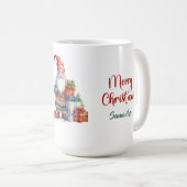 Moderner skandinavischer Weihnachtsgnom mit Gesche Kaffeetasse (VorderseiteRechts)