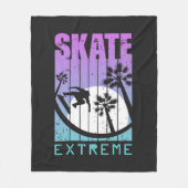 Moderner Skate Extreme Skateboarding Fun Tropical Fleecedecke (Vorderseite)