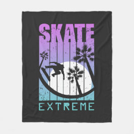 Moderner Skate Extreme Skateboarding Fun Tropical Fleecedecke