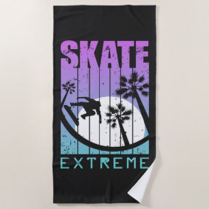 Moderner Skate Extreme Skateboarding Fun Tropical Strandtuch