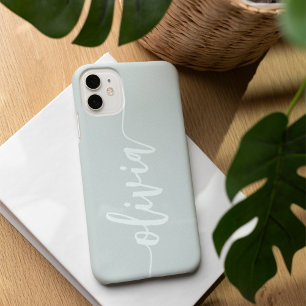 Moderner skizzierter Schriftzug personalisierter N iPhone 16 Hülle