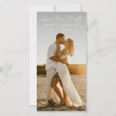 Moderner Skript-Lesezeichen-QR-Code-Foto-Save-the- Save The Date (Vorderseite)