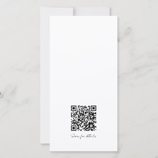 Moderner Skript-Lesezeichen-QR-Code-Foto-Save-the- Save The Date (Rückseite)
