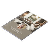 Moderner Skriptname Foto QR Professional Notizblock (Linke Seite)