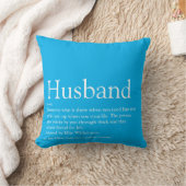 Moderner Sky Blue Fun Cooler Husband Definition Kissen (Decke)