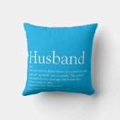 Moderner Sky Blue Fun Cooler Husband Definition Kissen (Rückseite)