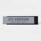 Moderner Slate Blue Gray Office Mitarbeiter Schreibtischnamensplakette (Vorderseite )