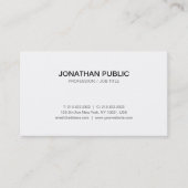 Moderner Sleek Chic Stilvoll Schlicht Weiß Berufli Visitenkarte (Vorderseite)