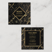Moderner Sleek-Gold-Fossil Quadratische Visitenkarte (Vorne/Hinten)
