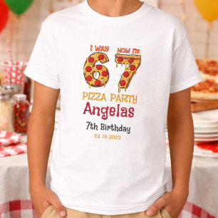 Moderner Slice Slice Boy Six Seven Geburtstagsfeie T-Shirt