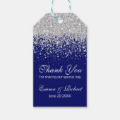 Moderner Sliver-Glitzer auf Royal Blue Geschenkanhänger (Vorderseite)