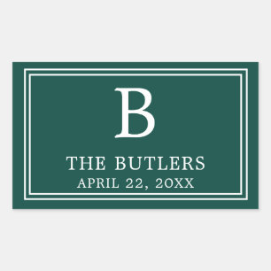 Moderner Smaragdgrün Rechteckiger Aufkleber