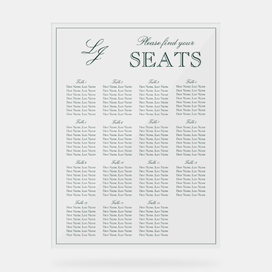 Moderner Smaragdgrüner Mongram-Schreibtisch für Ho Acrylschild (Vorderseite)