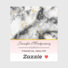 Moderner Smoky-Graumarmor mit Goldband Aufkleber