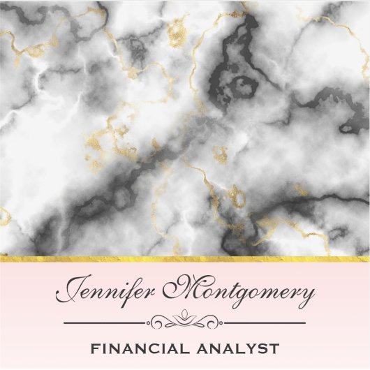 Moderner Smoky-Graumarmor mit Goldband Aufkleber (Vorderseite)