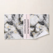 Moderner Smoky-Graumarmor mit Goldband Badhandtuch Set (Handtuch)