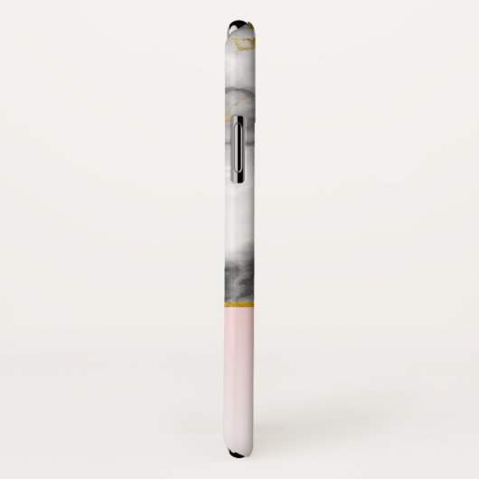 Moderner Smoky-Graumarmor mit Goldband Case-Mate iPhone Hülle (Hinten/Rechts)