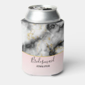 Moderner Smoky-Graumarmor mit Goldband Dosenkühler (Kanne Rückseite)