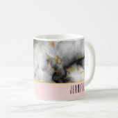 Moderner Smoky-Graumarmor mit Goldband Kaffeetasse (VorderseiteRechts)