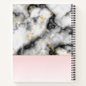 Moderner Smoky-Graumarmor mit Goldband Notizblock (Rückseite)