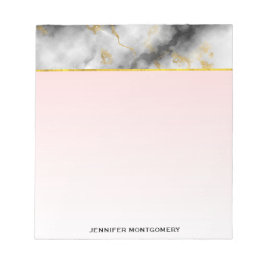 Moderner Smoky-Graumarmor mit Goldband Notizblock