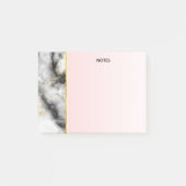 Moderner Smoky-Graumarmor mit Goldband Post-it Klebezettel (Vorderseite)