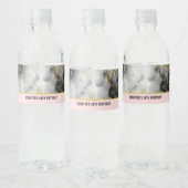 Moderner Smoky-Graumarmor mit goldenem Ribbon zum  Wasserflaschenetikett (Flaschen)