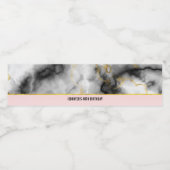 Moderner Smoky-Graumarmor mit goldenem Ribbon zum  Wasserflaschenetikett (Einzelnes Label)