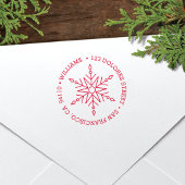 Moderner Snowflake-Rundurlaub | RÜCKSENDEADRESSE Permastempel