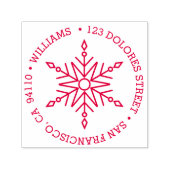 Moderner Snowflake-Rundurlaub | RÜCKSENDEADRESSE Permastempel (Design)