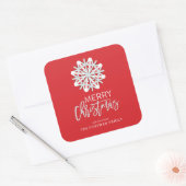 Moderner Snowflake Weihnachtsaufkleber Quadratischer Aufkleber (Umschlag)
