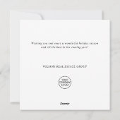 Moderner Snowflake Weihnachtsbaum Firmengrüßen Feiertagskarte (Rückseite)